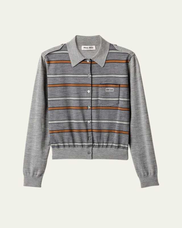Striped Polo Cardigan